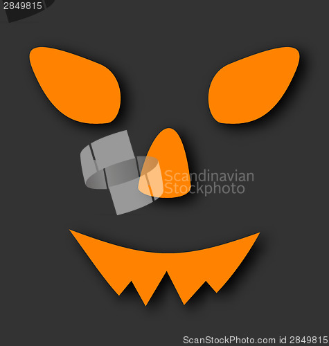 Image of Jack o lantern pumpkin faces glowing on black background