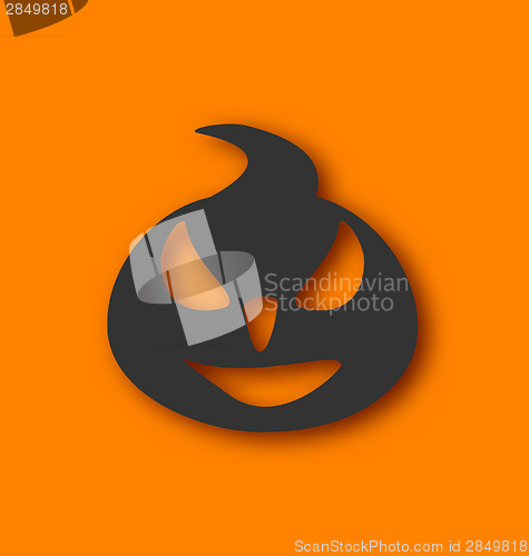 Image of Paper pumpkin with an evil expression on his face