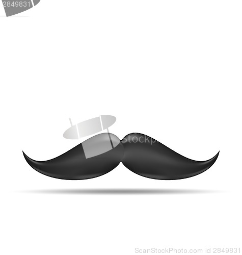 Image of Cute vintage cartoon black mustache, isolated on white backgroun