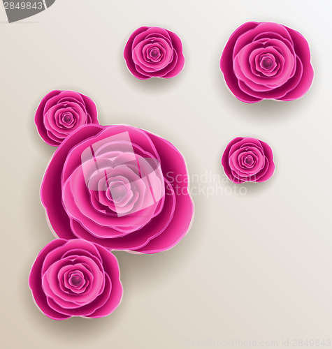 Image of Cutout flowers - beautiful roses, paper craft 