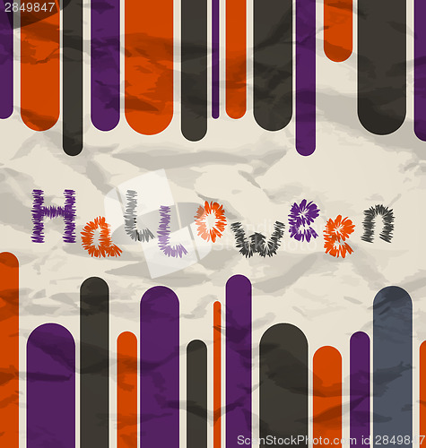 Image of Old colorful poster with text for Halloween 