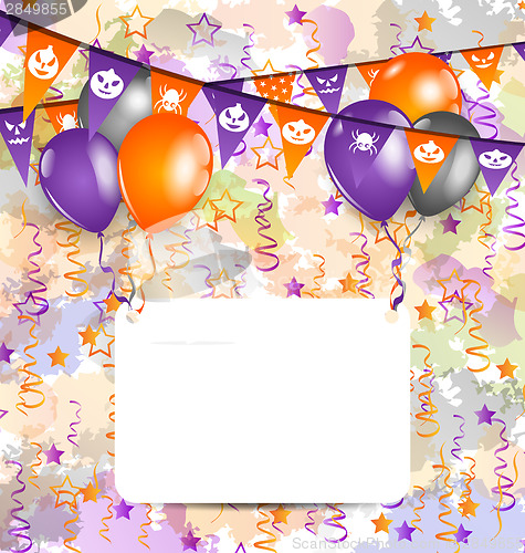 Image of Halloween decoration with greeting card