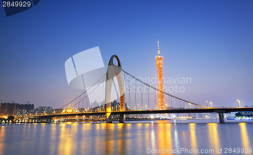 Image of guangzhou in the sunset moment