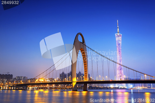 Image of guangzhou in the sunset moment