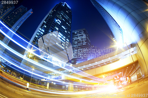 Image of hong kong modern city High speed traffic