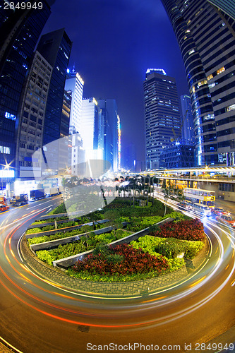 Image of hong kong modern city High speed traffic