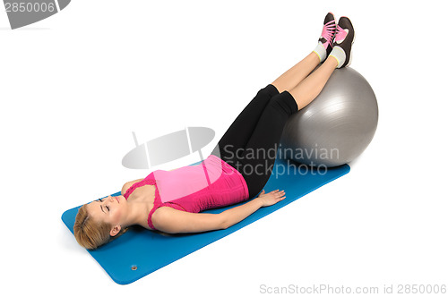 Image of Stability Fitness Ball Leg Curls, Female Butt Exercise