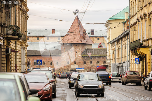 Image of Street view of Lviv with Armory, Ukraine