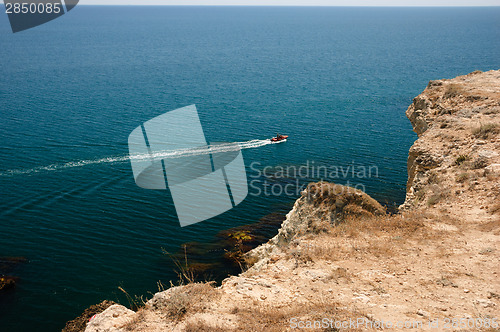 Image of Motor boat in the sea near Tarhankut