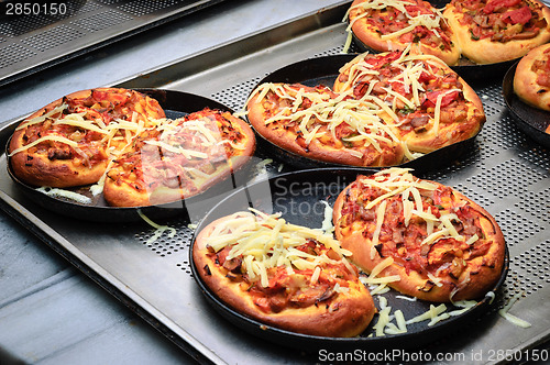 Image of almost ready mini pizzas