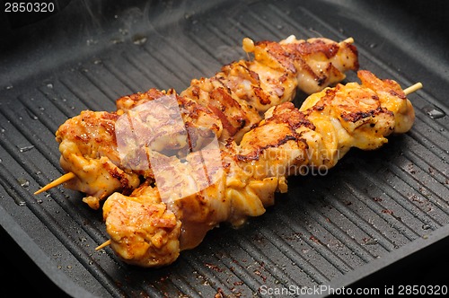 Image of chicken shish kebab on skewers