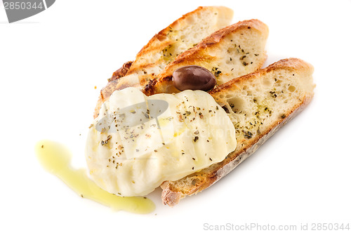 Image of grilled bread with cheese