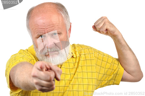 Image of menacing senior bald man 