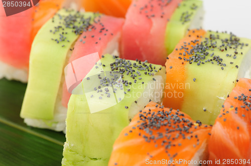 Image of Rainbow sushi macro