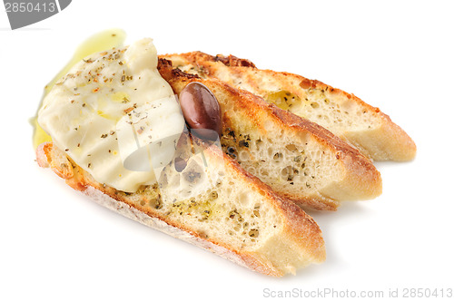 Image of grilled bread with cheese