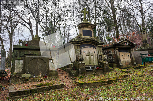 Image of medieval tombs at cemetery