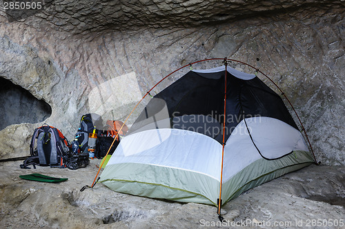 Image of Tent in the cave