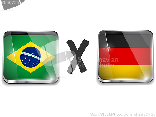 Image of Germany versus Brazil Flag Soccer Game