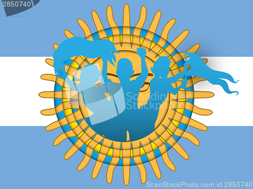 Image of Argentina Soccer Fan Flag Cartoon