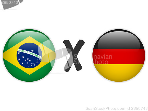 Image of Germany versus Brazil Flag Soccer Game