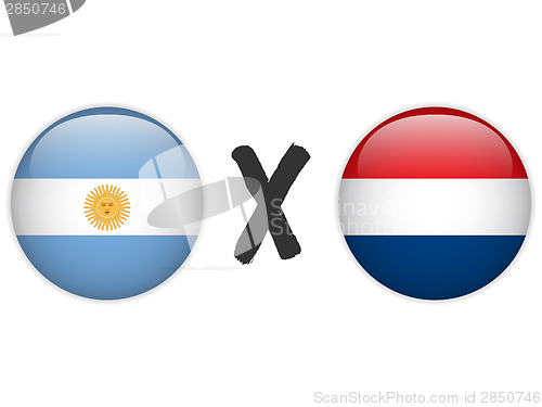 Image of Argentina versus Netherlands Flag Soccer Game