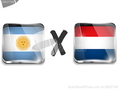 Image of Argentina versus Netherlands Flag Soccer Game