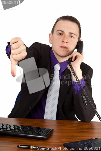 Image of Businessman giving refusal