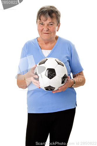 Image of Senior woman with ball