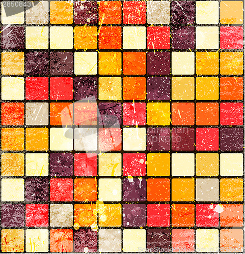 Image of Background of squares on grunge paper.
