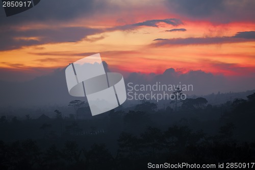 Image of Sun setting over Bali