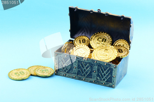Image of Treasure box with gold coins