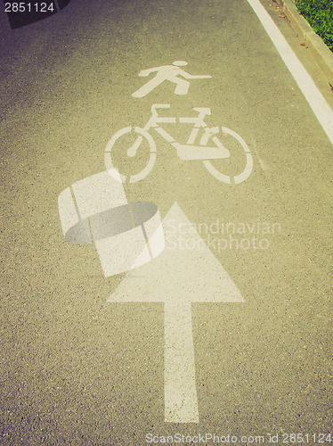 Image of Retro look Bike lane sign