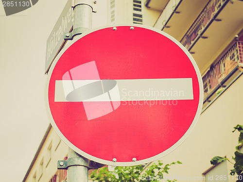 Image of Retro look No entry sign