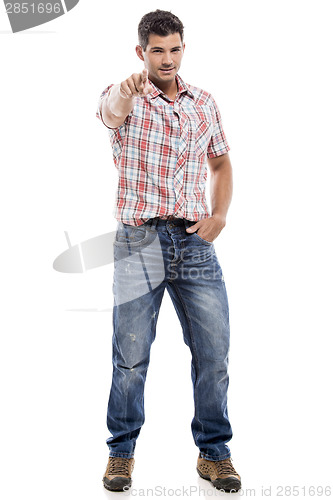 Image of Man pointing to the camera