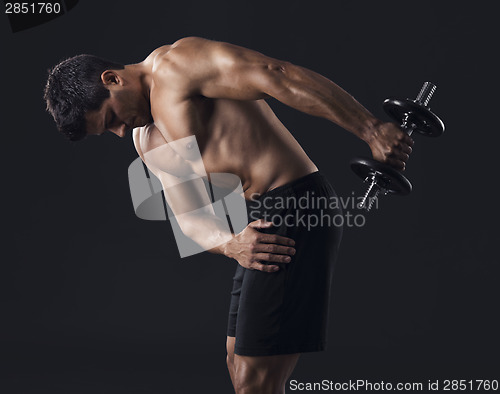 Image of Muscular man lifting weights