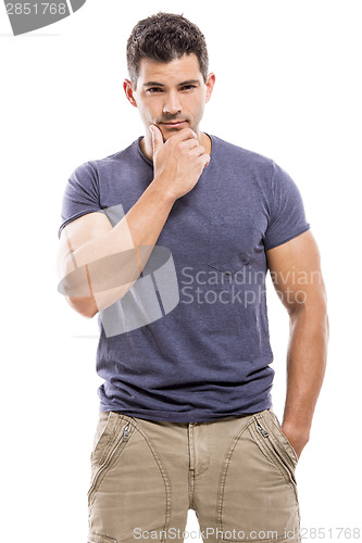 Image of Handsome man thinking