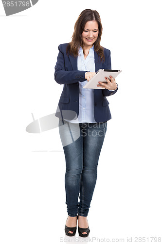 Image of Business woman working with a tablet