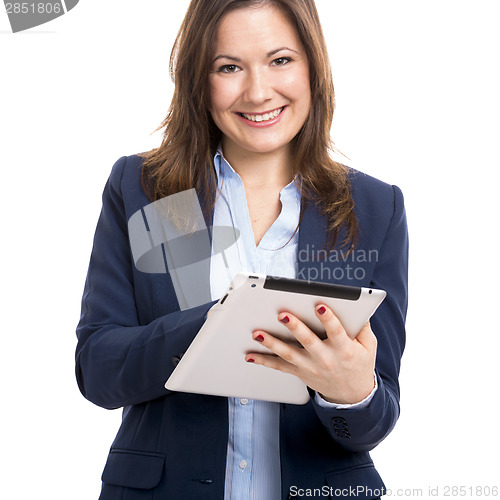 Image of Business woman working with a tablet