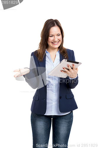 Image of Business woman working with a tablet