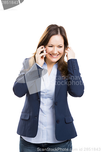 Image of Business woman talking at phone