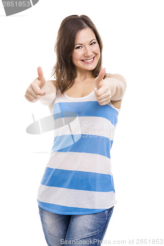 Image of Woman with thumbs up