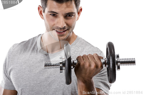 Image of Athletic man lifting weights