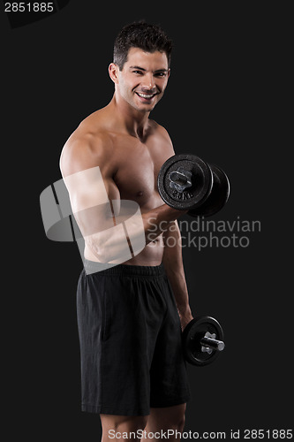 Image of Muscular man lifting weights