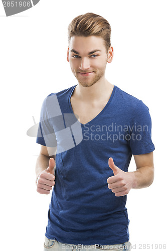 Image of Young man with thumbs up