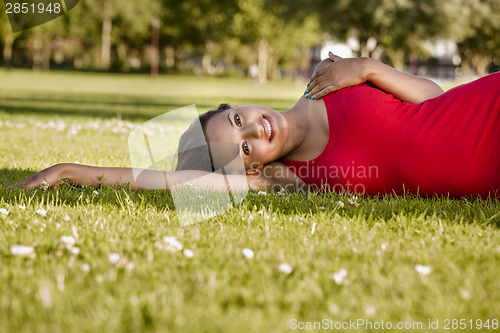 Image of Woman resting in the park