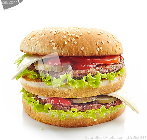 Image of burger on a white background