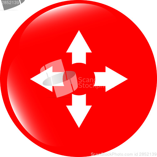 Image of arrow set on web icon (button)