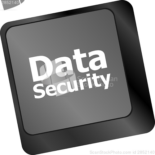 Image of data security word with icon on keyboard button