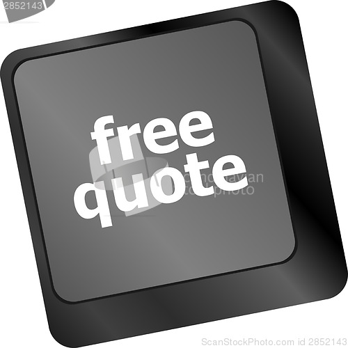 Image of Keyboard with free quote button, business concept