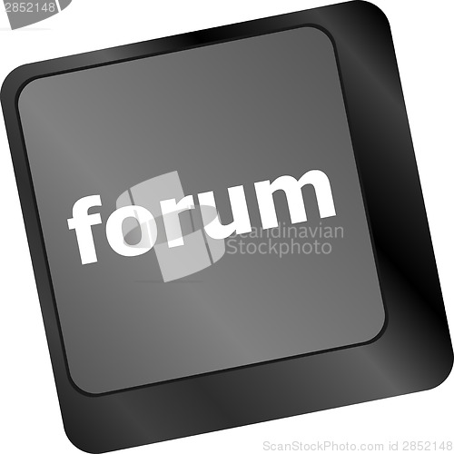 Image of Computer keyboard with forum key - business concept